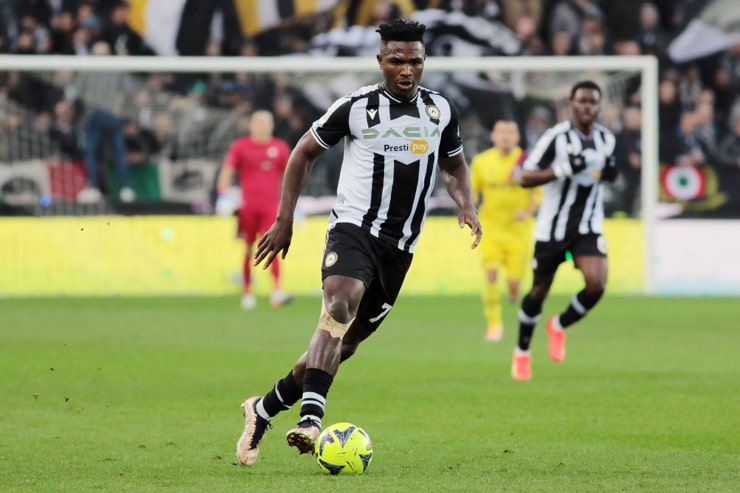 Success in campo con la maglia dell'Udinese - Foto Lapresse - Ilpallonegonfiato