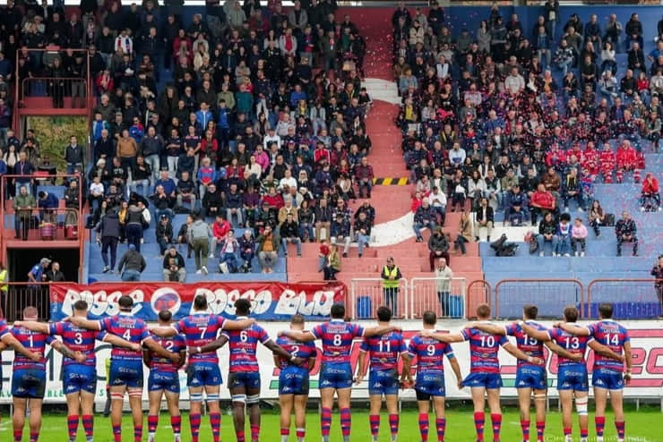 Il Rugby Rovigo Delta prima di una partita recente - Foto dal profilo Instagram del club - Ilpallonegonfiato