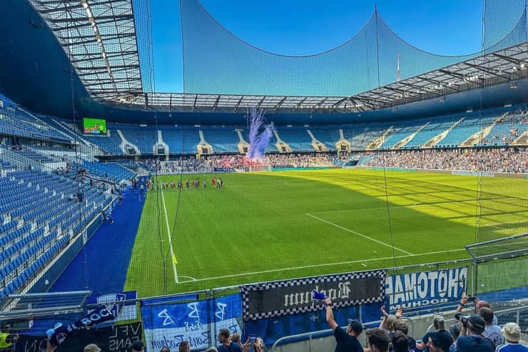 Lo stadio del Le Havre in una recente partita - Foto Instagram - Ilpallonegonfiato