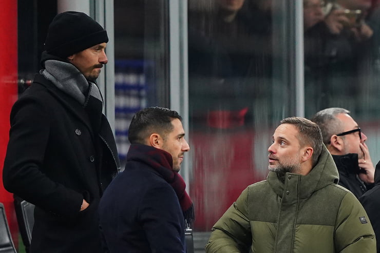 Zlatan Ibrahimovic e Giorgio Furlani - Foto Lapresse - Ilpallonegonfiato