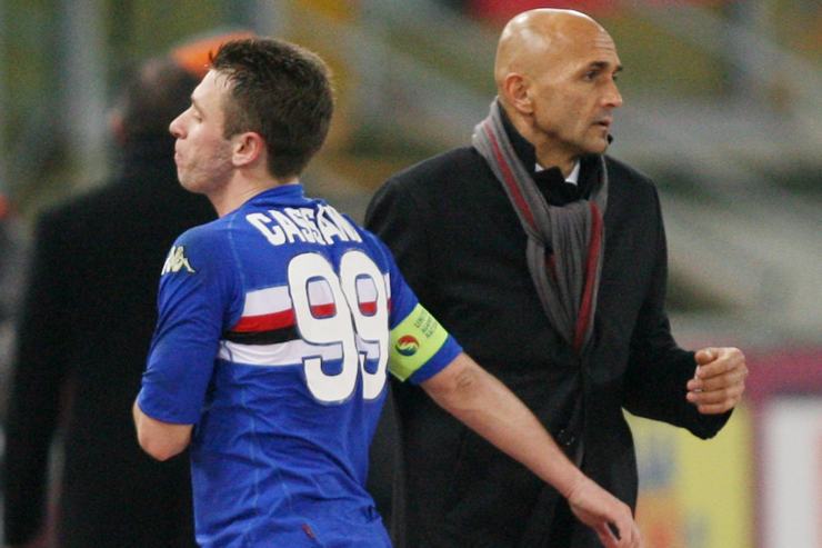 Antonio Cassano e Luciano Spalletti - Foto Lapresse - Ilpallonegonfiato