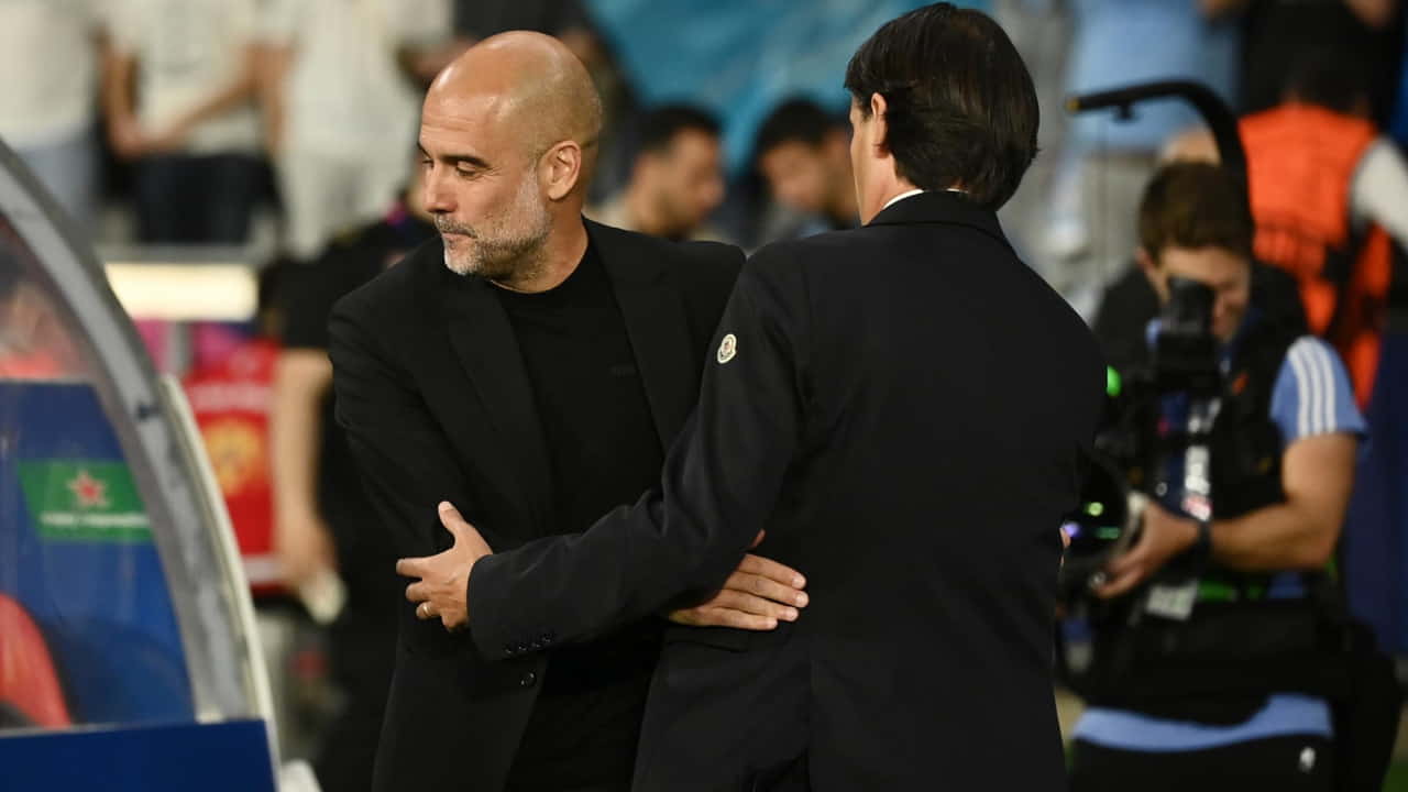 Guardiola e Inzaghi - Foto Lapresse - Ilpallonegonfiato