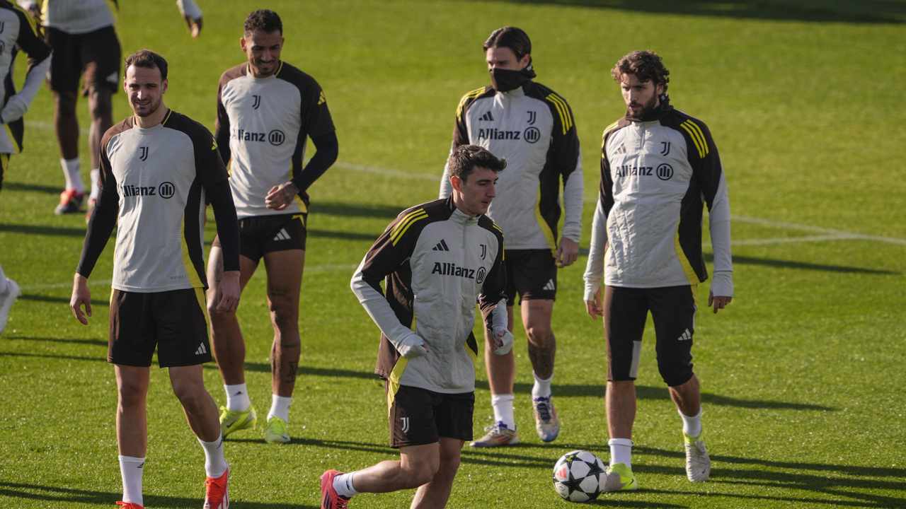 La Juventus in un recente allenamento - Foto Lapresse - Ilpallonegonfiato