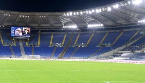 Lo stadio Olimpico prima di una partita - Foto Lapresse - Ilpallonegonfiato