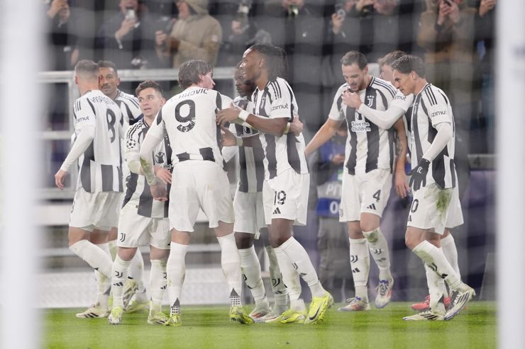 Una recente rete segnata dalla Juventus in Champions League - Foto Lapresse - Ilpallonegonfiato